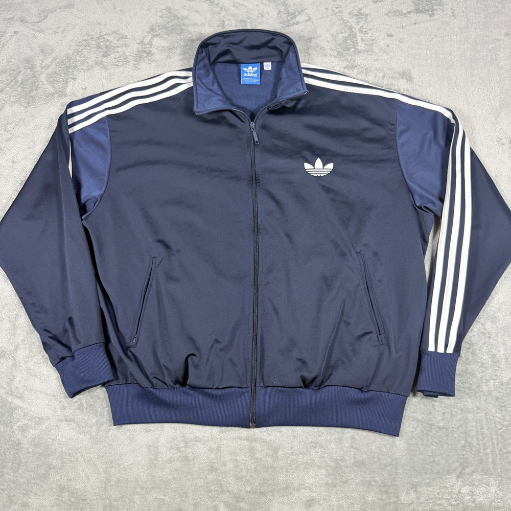 Adidas Mens 3XL Firebird Track Jacket Navy Blue Full Zip Trefoil Stripes